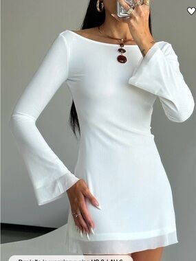 Princess Polly NWT white Long Sleeve cocktail dress lukea